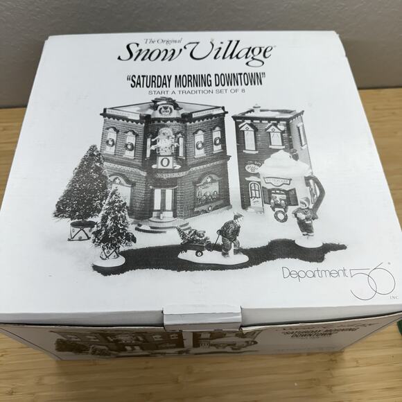 Dept. 56 Snow Village Saturday Morning Downtown Set Orig. Box, Missing Pieces - Picture 9 of 11